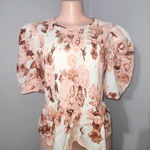 Express Beautiful Large rose print blouse